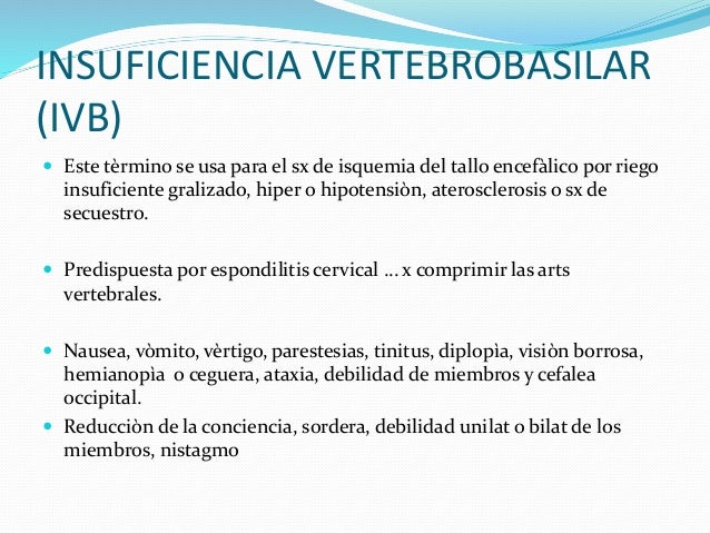 insuficiencia vertebrobasilar tratamiento